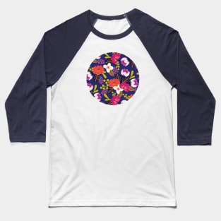 Vibrant boho bouquet flower pattern Baseball T-Shirt